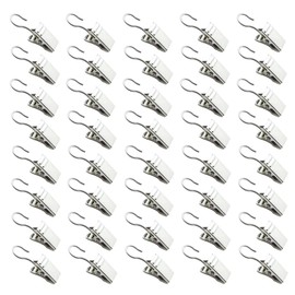 100PCS Stainless Steel Metal Clips Silver with Hook for Curtain, Photos, Art Craft Hanger Hanging Clips Home Decoration