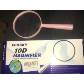 Feosky Handheld Reading Magnifier, 10X 30X Magnifier 75mm Shatterproof Lens