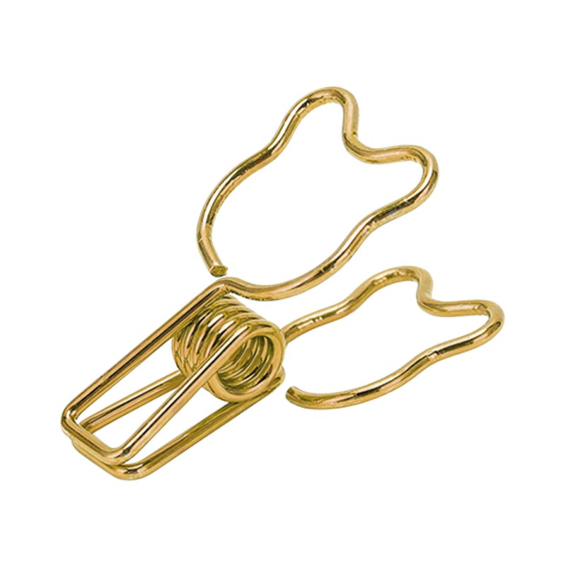 100pcs Binder Clip Hollow Cartoon Bear Long Tail Metal Paper