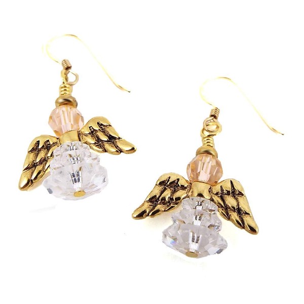 Angel Earrings Made with Austrian Crystals and 14K Gold Filled
