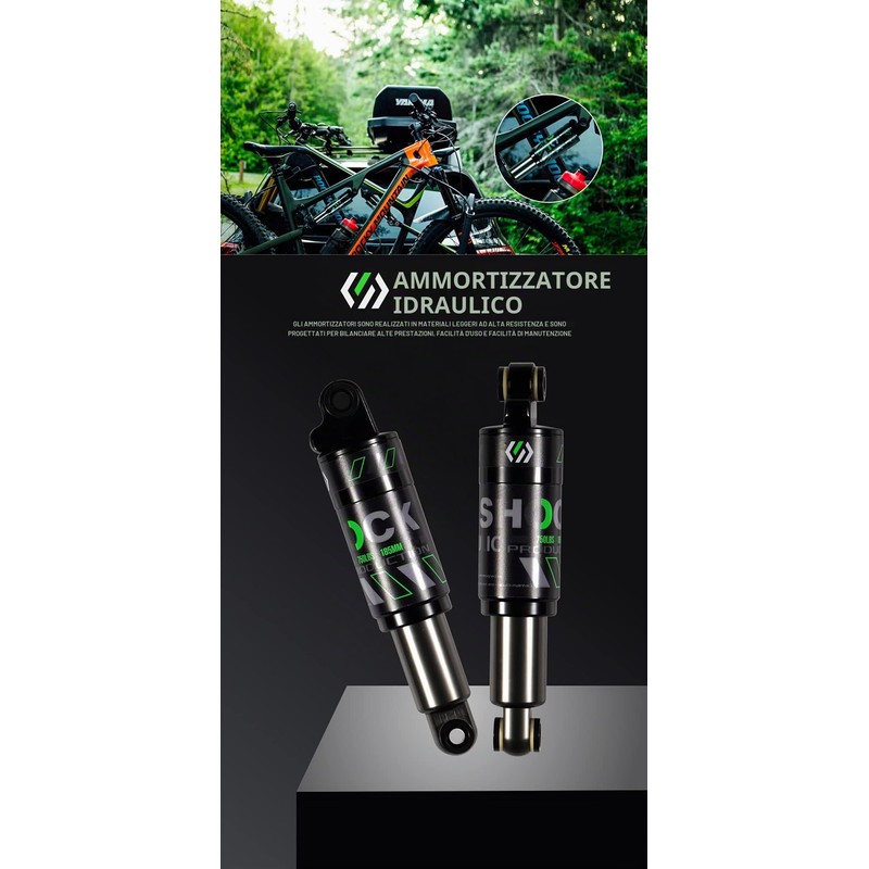 Chooee Ammortizzatore posteriore per bicicletta, 120 mm, 125 mm, 150