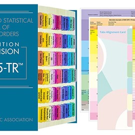 Index Tabs for DSM-5-TR, 94 Printed DSM-V-TR Tabs and 18 Blank Tab Stickers, with Alignment Card and Abbreviation Description Cards for The Diagnostic and Statistical Manual of Mental Disorders.