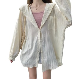 ZeoYoee Women's Cardigan, Long Sleeve, UV Protection, Hoodie, Hooded, Sunscreen Clothing, UV Protection, Breathable, Quick Drying, Oversize, Open Front, Thin, Lightweight, Cooling Protection, Cool