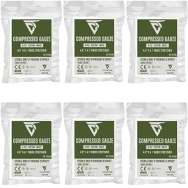 CareTac Sterile Compressed Gauze for Emergency Wound Dressing 4.5" x 12.3' – Z-Folded, Stretchable, Highly Absorbent, 100% Cotton for Wound Packing, Bleed Stop, IFAK, Tactical First Aid, Trauma Kit