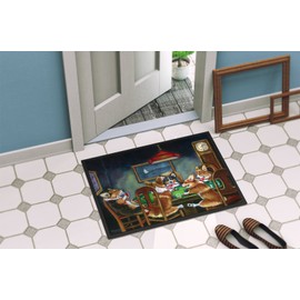 Caroline's Treasures 7416JMAT Corgi Playing Poker Door Mat, Indoor Rug or Outdoor Welcome Mat 24x36 Doormat, 24H X 36W, Multicolor