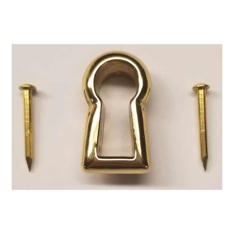 Polish Brass Keyhole Insert cover thread escutcheon antique vintage key