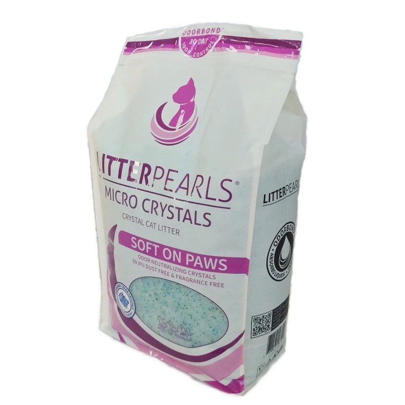 Litter Pearls Micro Crystals Unscented Non-Clumping Crystal Cat Litter with