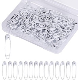 BetterJonny Safety Pins Small 19mm Pack of 500 Mini Safety Pins with Case Safety Pins Rust Resistant for Sewing Clothes Crafts (White)