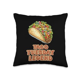 Taco Tuesday Legend Mexican Fiesta Food Throw Pillow