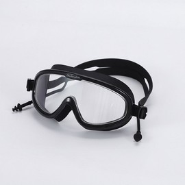 Adult Anti-Fog Swimming and Snorkeling Goggles with Integrated Earplugs Swimming Goggles White/ONE