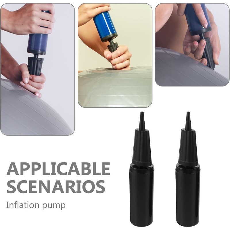 Bomba Manual para Balones de Ejercicio 2 Piezas Negra Pp
