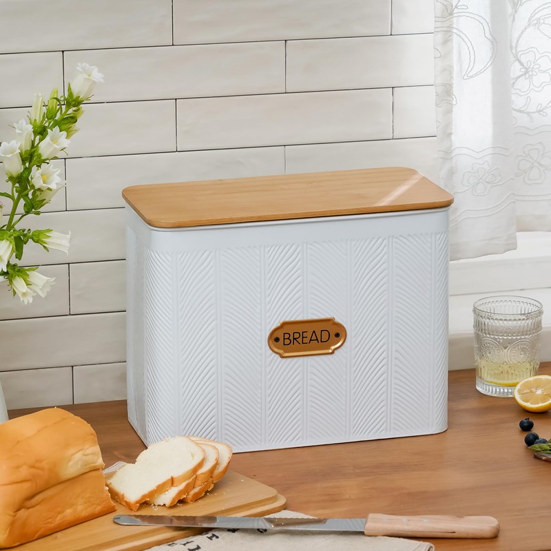 HOME PALETTE Extra Large Bread Box for Kitchen Countertop Corner
