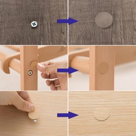 Mini Skater 108Pcs Self-Adhesive Wooden Furniture Cabinet Screw Hole Cover Stickers Decoration Supplies,20mm Dia (Whitening)