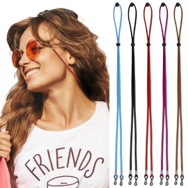 5Pcs Gläser Kette Sonnenbrillen Strap Brillen Schnur Leichte rutschfeste Brillen String Eyewear Retainer Lesebrille Lanyard um Hals für Frauen, Männer, Outdoor, Sport