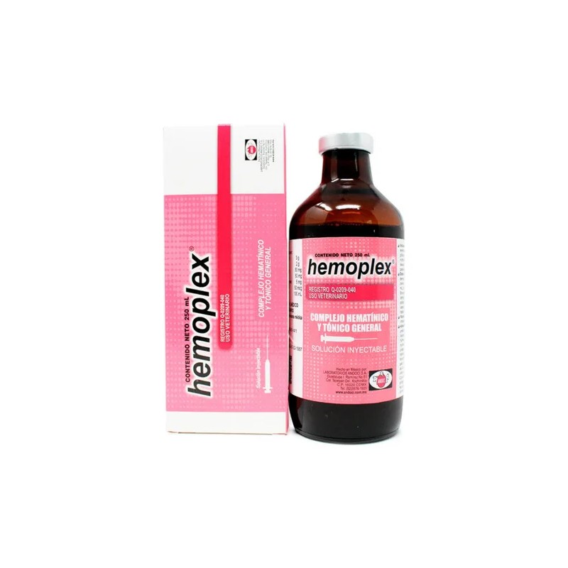 Hemoplex 250ml. Tonico Hematinico Anemia Animales