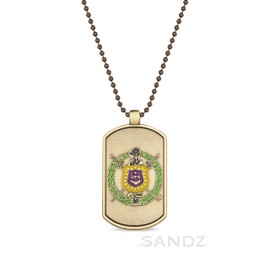 Omega Psi Ph Dog Tag Pendant Necklace (Omega Psi Phi Double Sided 001)