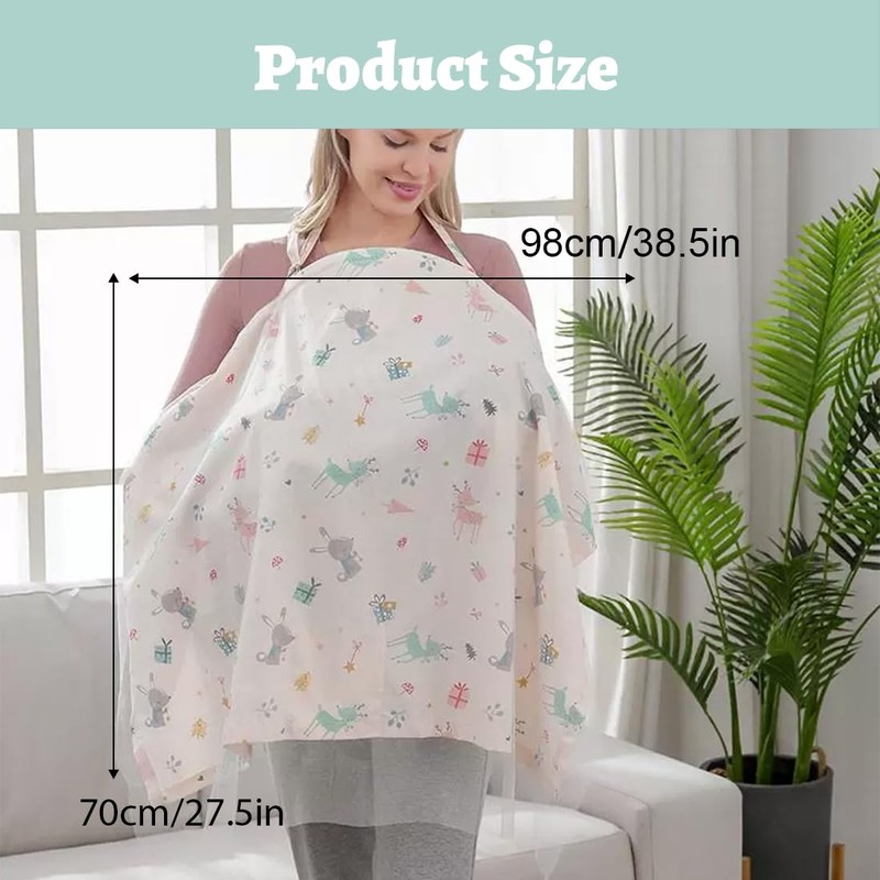Breastfeeding Cover Muslin Nursing Cover Double Layer Mesh White