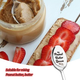 Peanut Butter Spoon - Funny Grandpa Gifts for Men Women Mom Dad Birthday Gifts from Son Daughter Christmas Gifts Tea Coffee Spoon for Friends Bestie Sisters Gifts from Sister Gifts for Women Grandma