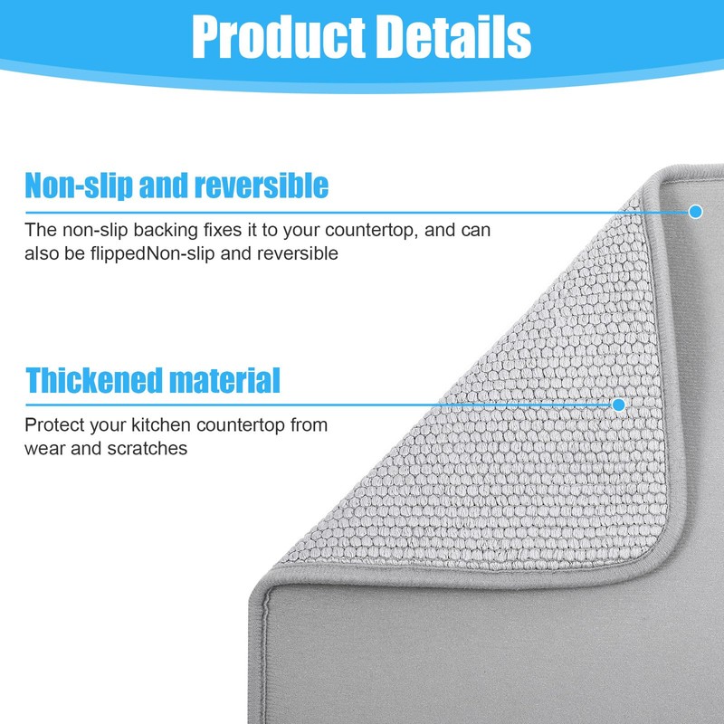 Giantree Small Microfiber Dish Drying Mat, Absorbent Dish Drainer Mats
