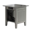 Atlantic Furniture Nantucket End Table with Charging Station, Grey