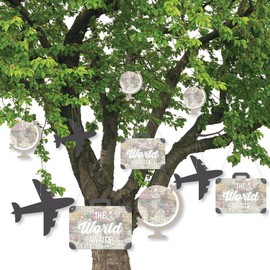 Big Dot of Happiness Hanging World Awaits - Outdoor Hanging Decor - Travel Themed Party Decorations - 10 Pieces