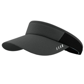 Croogo Women Wide Brim Sun Visors Summer Clip On Visor Beach Hat UV Protective Golf Cap Sun Visor Hats,Dark Gray