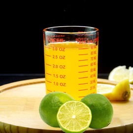 Shot Glass Measuring Cup 3 Ounce/90ML Liquid Heavy High Espresso Glass Cup 2 pcs by TIYOORTA (Red 90ML 30ML) …