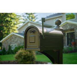 Gibraltar Mailboxes Garrison Large Capacity Galvanized Steel Venetian Bronze, Post-Mount Mailbox, GM160VBEC