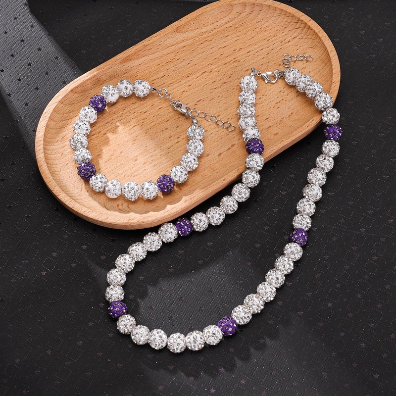 Rltshido Baseball Bling Necklace Baseball Necklace Beads Baseball Bracelet Ice