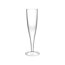 We Can Source It Ltd - Reusable Disposable Unbreakable Plastic Champagne Flutes 160ml - Clear One-Piece Hollow Stem Flute Glasses - Ideal for Cocktail Parties, Outdoor Events, Weddings - Pack of 100