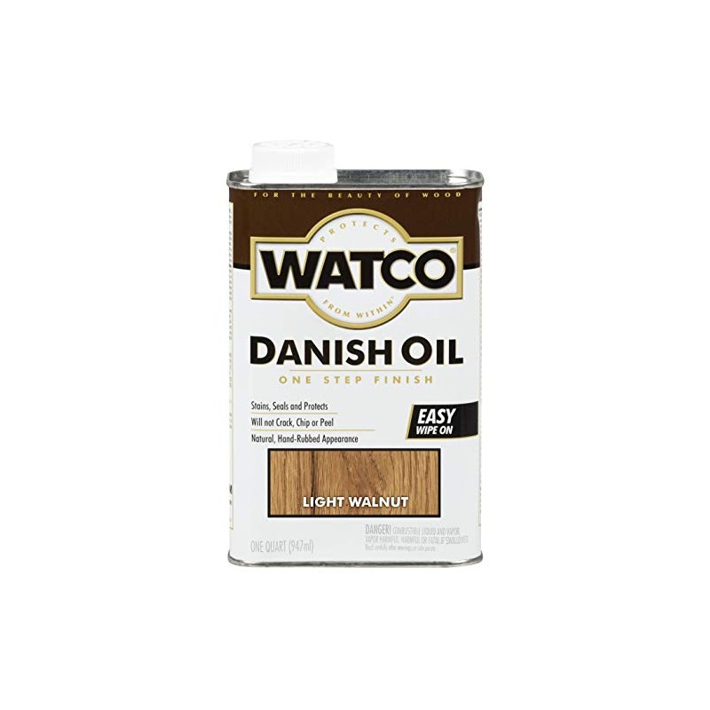 Watco 65541 Danish Oil Wood Finish, Quart, Light Walnut