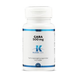 Klean Labs - GABA 500 mg - 60 Capsules - Vegan, GMO Free, High Dose - Pure Gamma Aminobutyric Acid