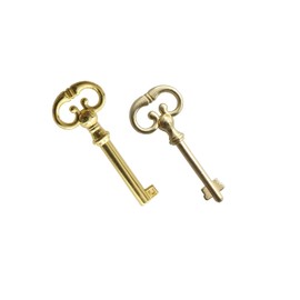 KY-7(S-30K) and KY-8 Skeleton Golden Keys Set Antique Brass Plated Hollow Barrel Skeleton Key, Perfect Key Replacement for Antique Vintage and Modern Furnitures