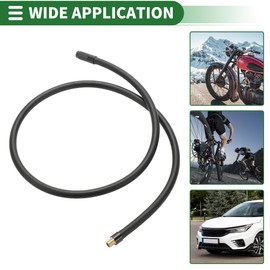 Motoforti Universeller Reifenfüller-Verlängerungsschlauch Luftkompressor Verlängerungsschlauchadapter Reifenventil 90cm M8x0.8 10mm OD Strapazierfähiger Gummischlauch Schwarzer Verbinder