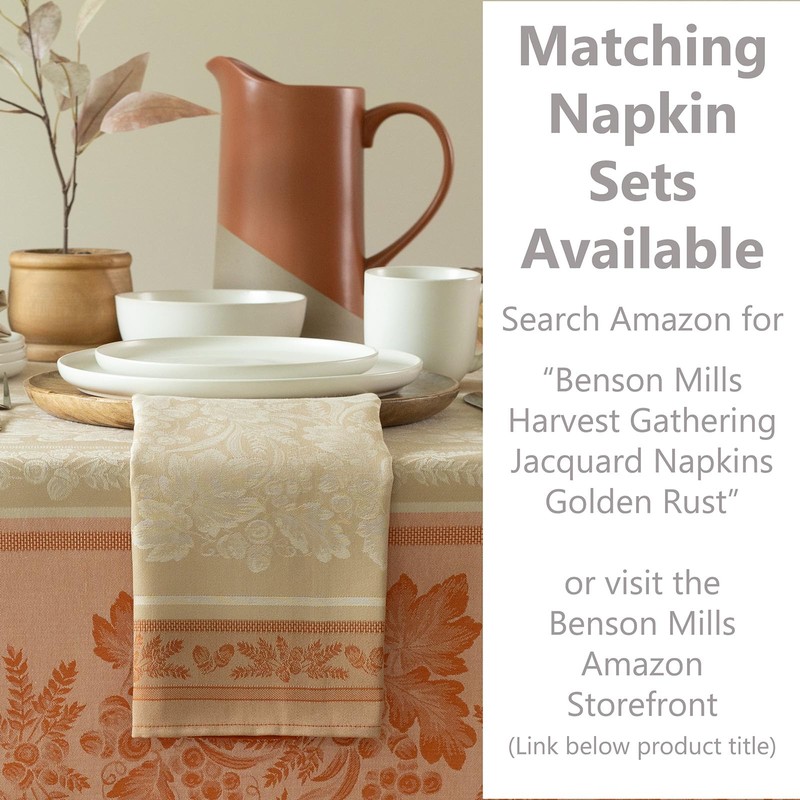 Benson Mills Harvest Gathering Heavyweight Engineered Jacquard Fabric Table Cloth,