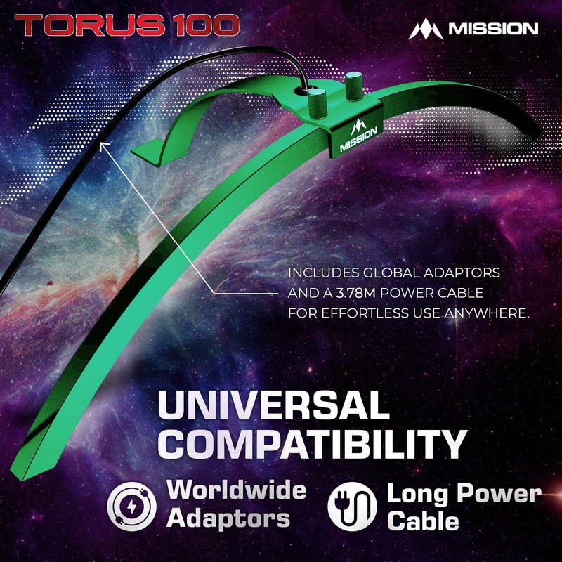 Mission Darts TOR100 Torus 100 Dartboard LED Foldable Portable Dartboard