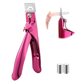 Acrylic Nail Clippers,Nail Cutter with 10 PCS Magnets Straight Nail Clipper Artificial Fake False Nail Trimmer with Length Measurement for Salon Home Art Acrylic Fake Nail