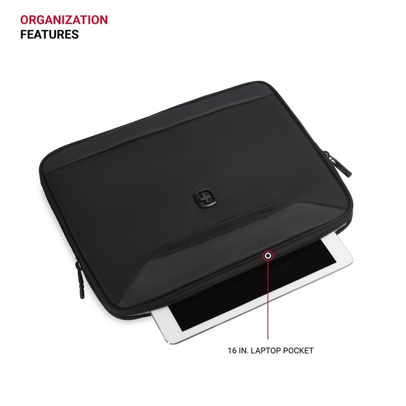 SwissGear Padded Zippered Laptop Sleeve, Micro-Twill Laptop Case with Fleece
