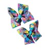 Set of 2 Blue Dog Rainbow Ribbon Hair Bows/ 2