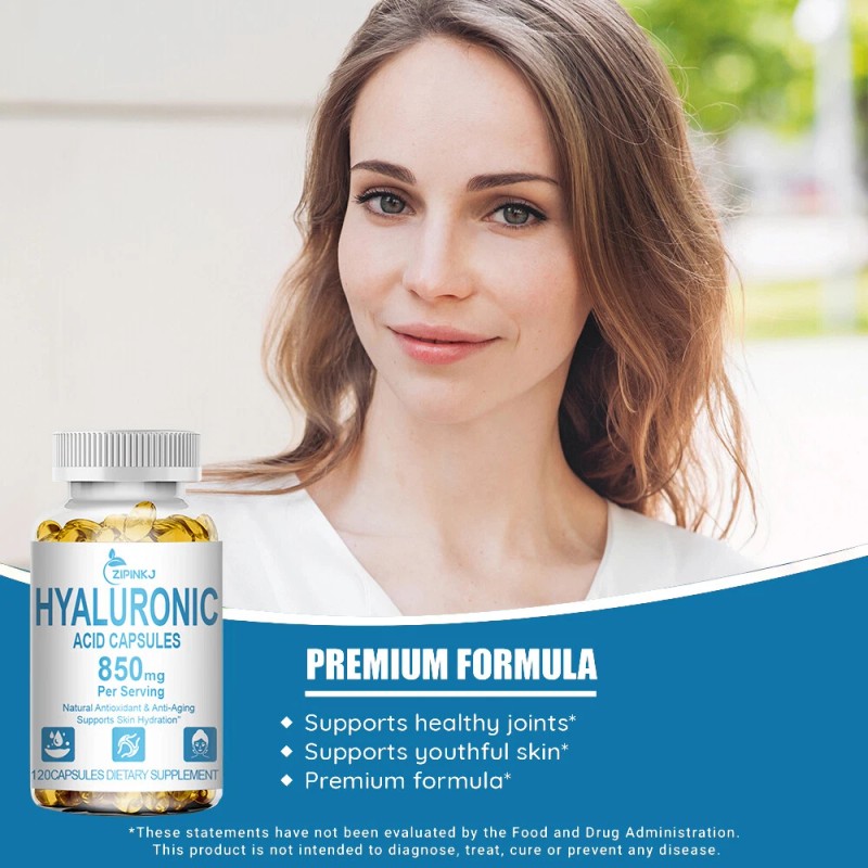 ZIPINKJ Qty120 Hyaluronic Acid Capsules Joints Support Anti Aging Reduce