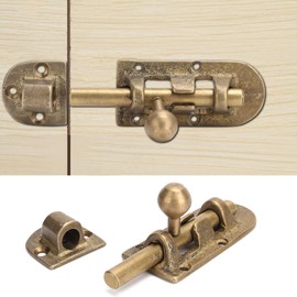 DriKou Brass Door Latch, Slide Door Bolts, Heavy Duty Gate Security Lock Latch, Multifunction Buckle Sliding Lock Gate Sliding Bolt Latch for Doors Boxes Kennels