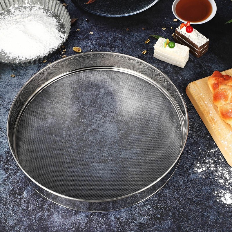 Patelai 1 Pc Stainless Steel Round Flour Sifter Sieve Fine