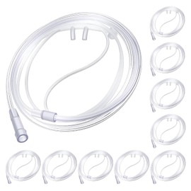 10 Pack 4Ft Adult Oxygen Nasal Cannula, Soft Oxygen Tubing for Adult, Cannula Nasal Tubing with Soft Curved Nose Piece, High Flow Lightweight Tube (Transparent)
