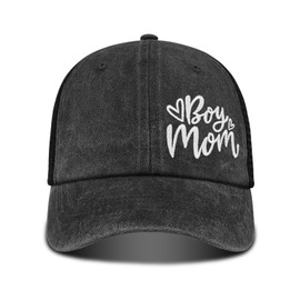 Boy Mom Embroidered Ponytail Hat,Boy Mom Gifts,Vintage High Ponytail Baseball Hats for Women