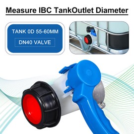 UMETASS IBC Tote Valve, 2.4" Coarse Thread IBC Tote Adapter, 62mm DN40 Heavy Duty Tote Tank Drain Butterfly Valve Connector Replacement (Activity Interface butterfly-valves, DN40)