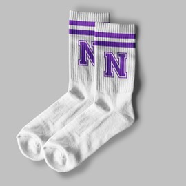 Striped Initial Socks with the Letter ‘N’ in Purple, Socks for Adult, Teens, Men&Women, Gifts for Friends, Family, etc., Gifts for Birthday, Back to School, Graduation, Christmas.(212)