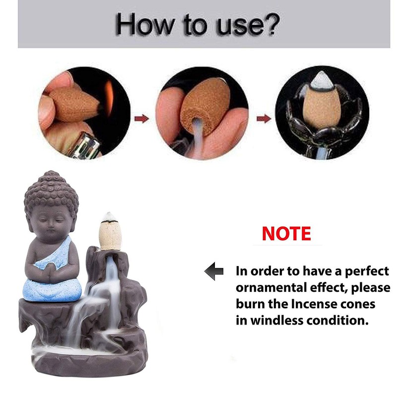 Decora Craft Poly Resin Buddha Incense Smoke Burner Fountain/Idol Gifts
