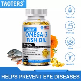Taoters Omega 3 Fish Oil Supplements - Protect Against Free Radicals, Enhance Memory