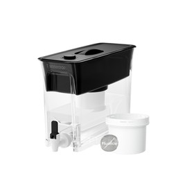 Waterdrop 35-Cup Large Water Filter Dispenser, Fluoride-Reducing, 150-Gallon Long-Life, Reduces Chlorine, PFOA/PFOS and More, BPA Free, Black (with 1 Filter)