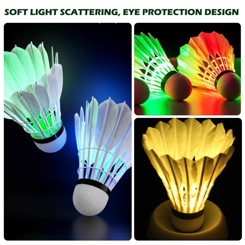 10 pieces LED badminton balls, badminton shuttlecocks made of goose